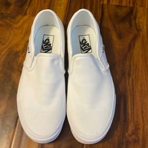 White slip on vans